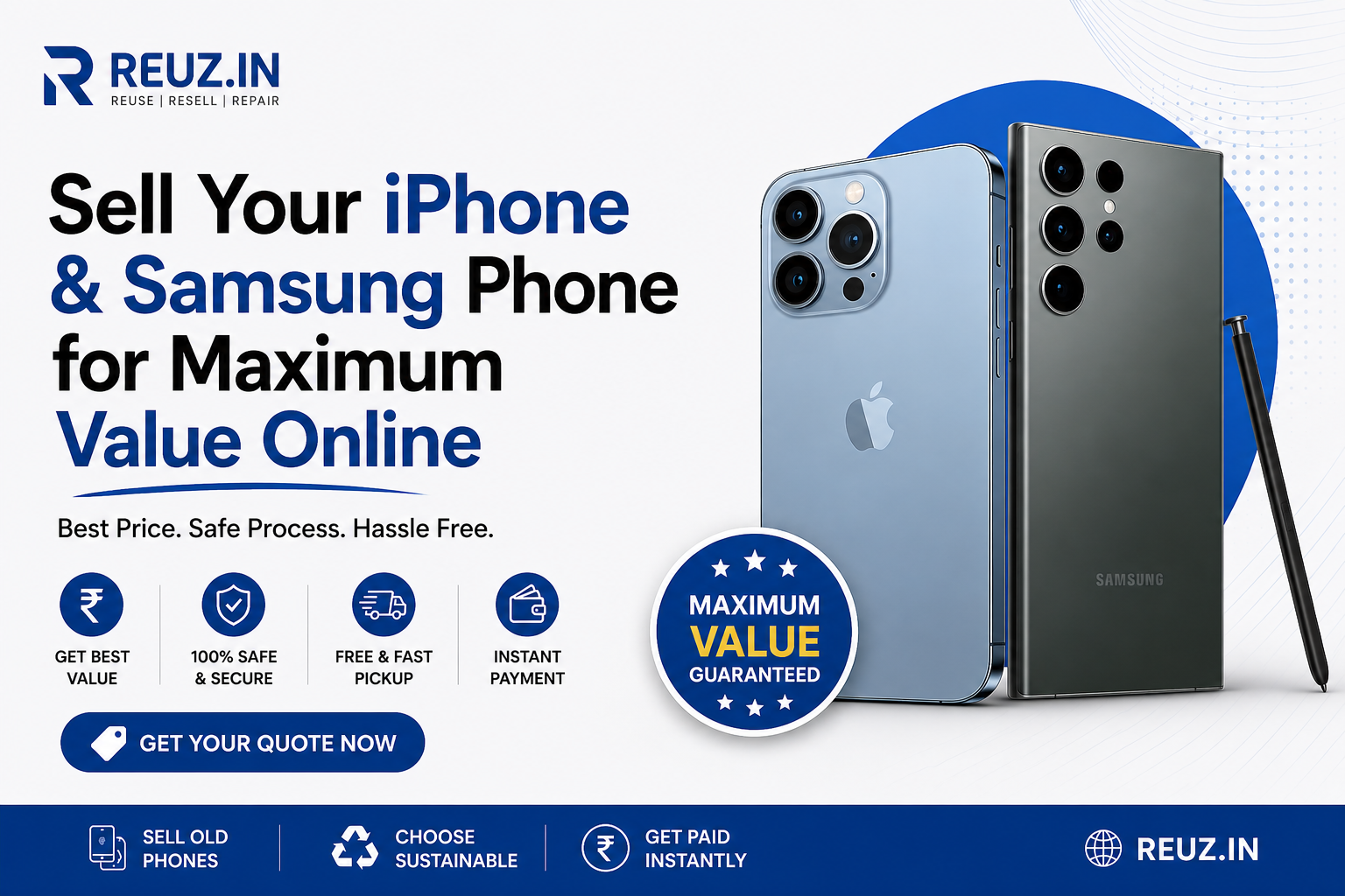 Sell Your iPhone & Samsung Phone for Maximum Value Online | Reuz.in
