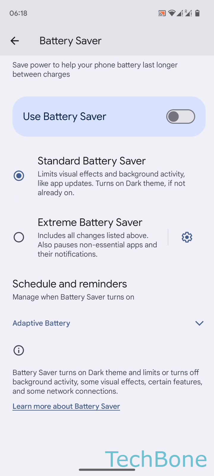 1. Activate Adaptive Battery and Battery Saver Mode